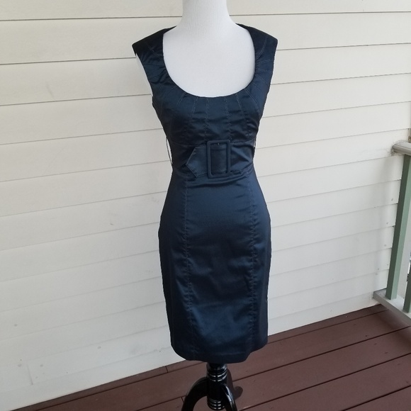 Caché Navy Blue Sheath Cocktail Party Dress - Picture 1 of 8